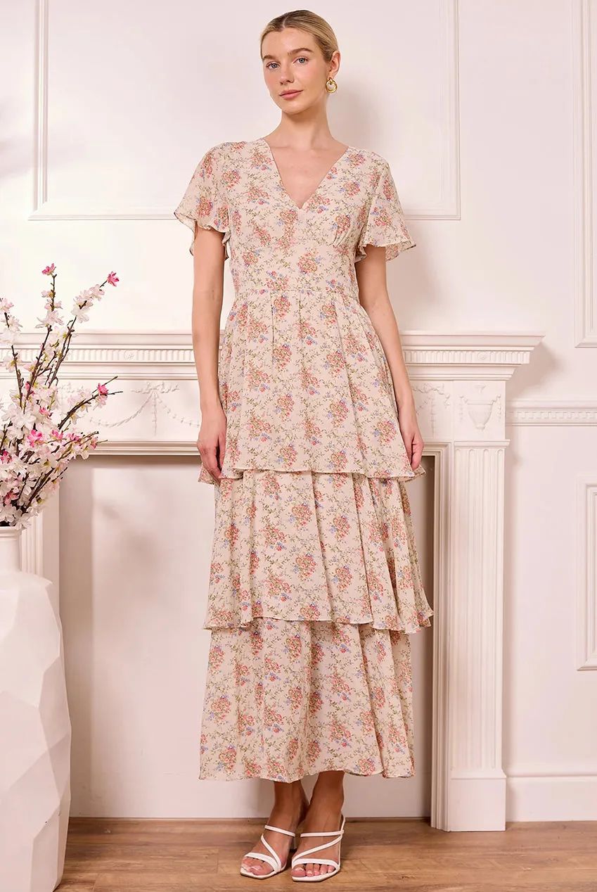 Angeleye Ditsy Floral abito maxi crema fantasia floreale