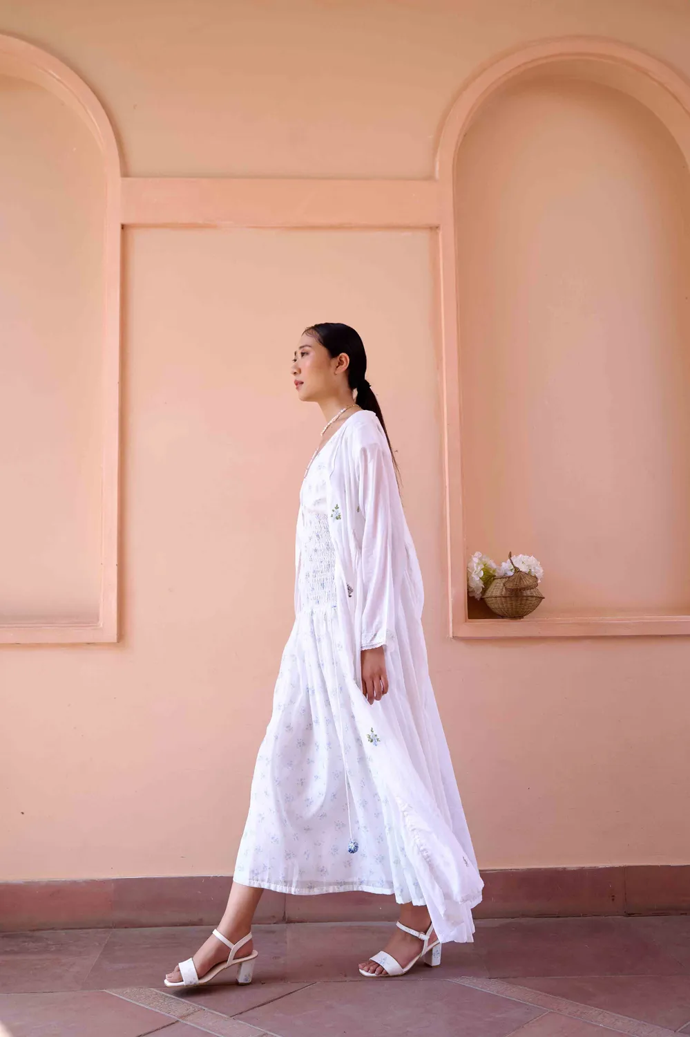 Our Dve Annie abito e giacca White Print cotone S-XXL
