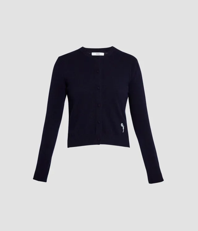 Erdem Cashmere Crew Neck Cardigan cardigan cashmere navy