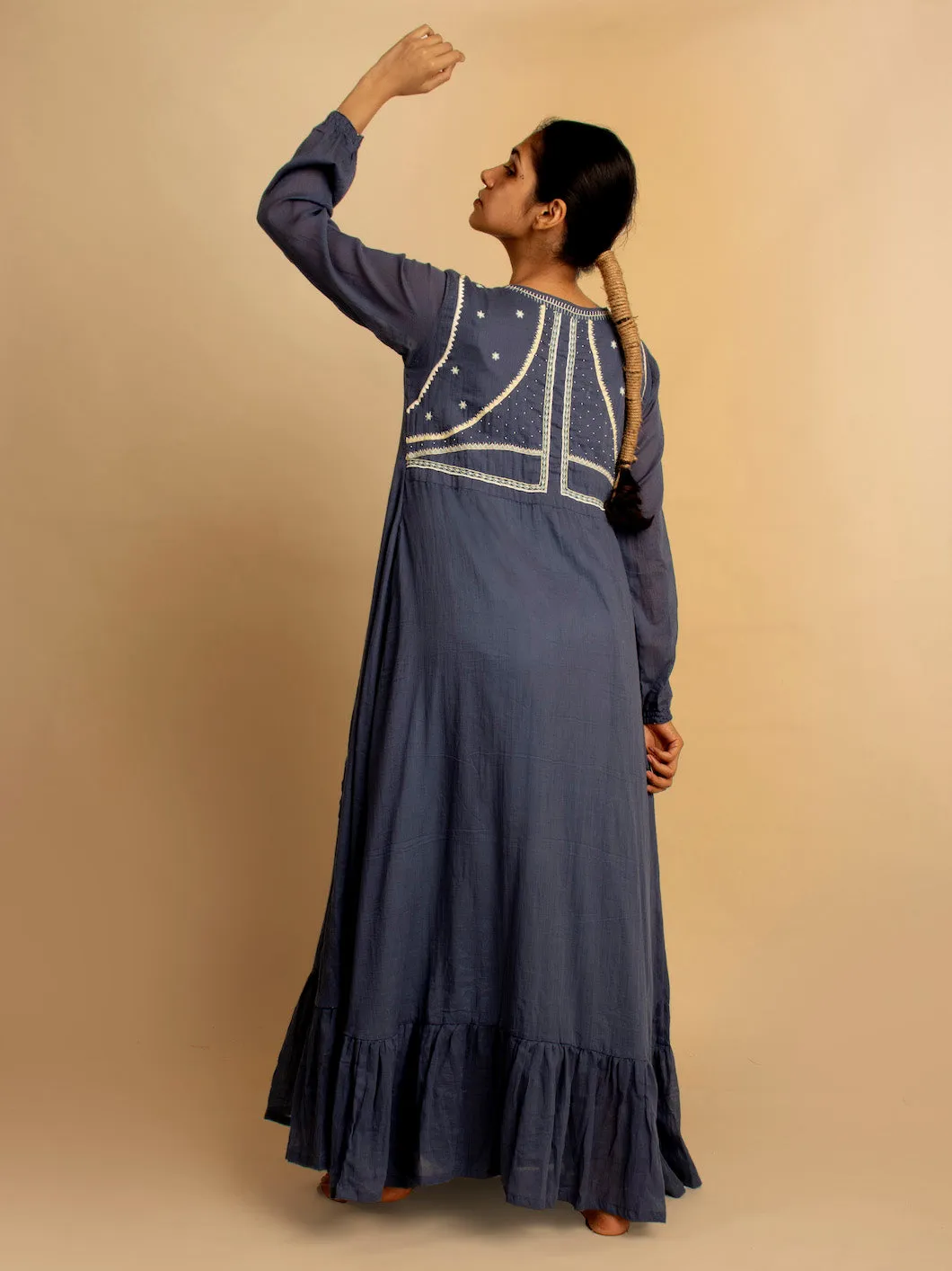 Our Dve Rabari Daywis abito blu cotone