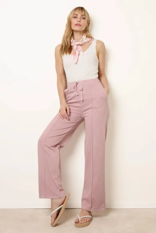 Blue Vanilla Seam Detail pantaloni rosa cotone flare