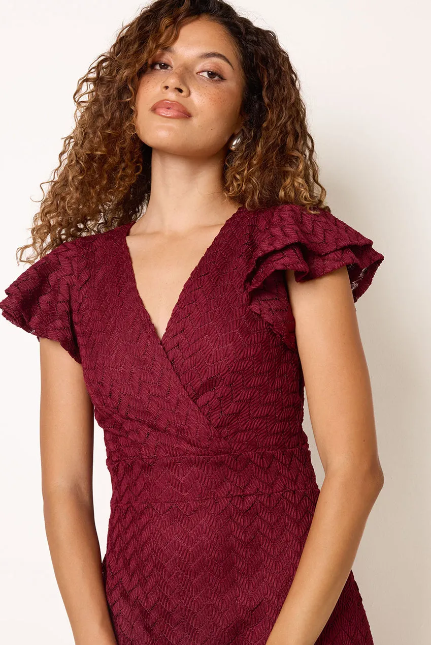 Blue Vanilla Wrap abito mini scollo V bordeaux