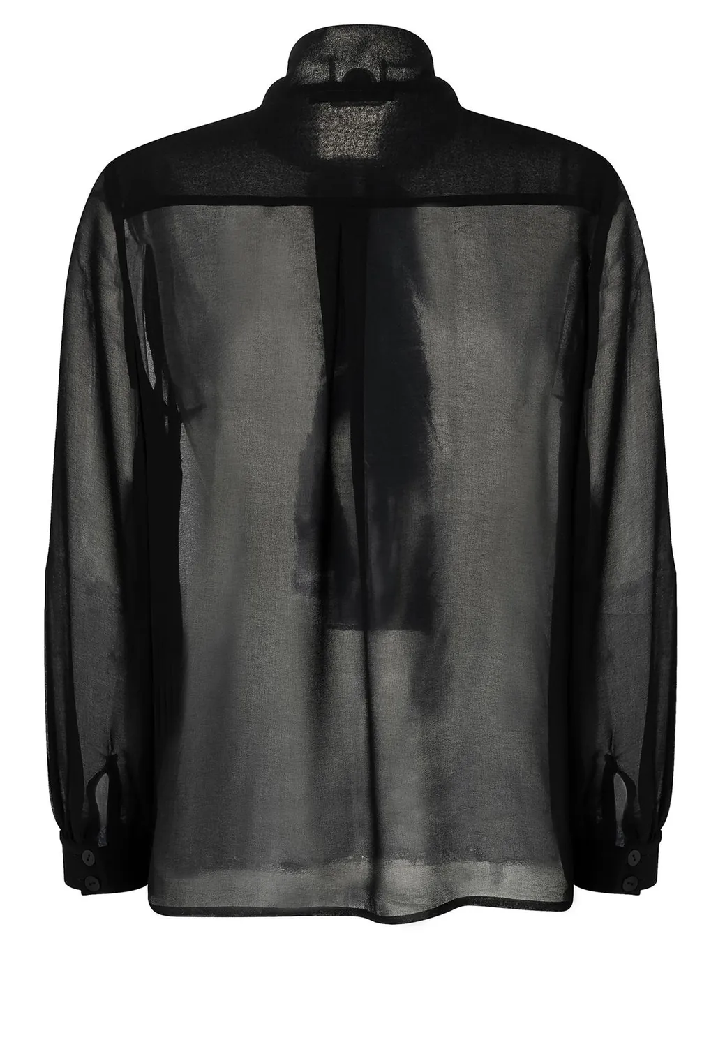 Ana Alcazar Swana blusa chiffon nera con fiocco