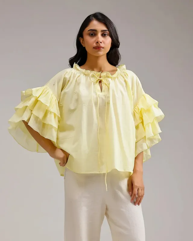 Our Dve Whisper top giallo limone taglia unica