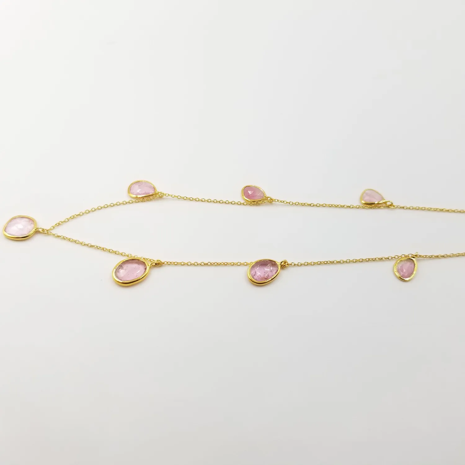 Our Dve Pink Tourmaline Choker collana placcato oro tormalina rosa
