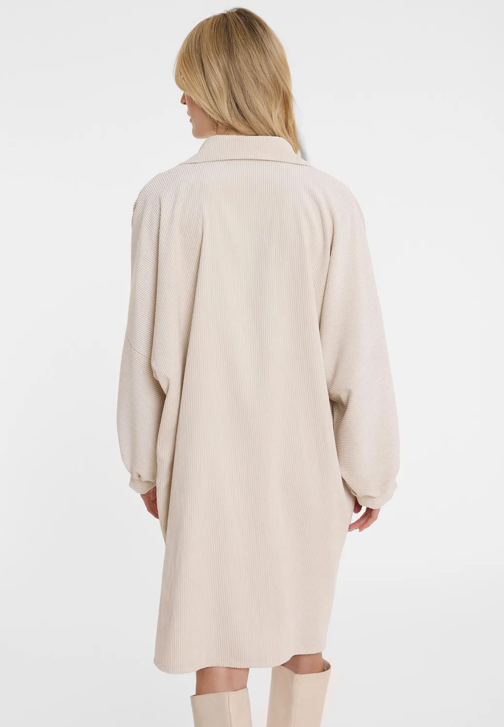 Ana Alcazar Adidi abito camicia velluto grigio