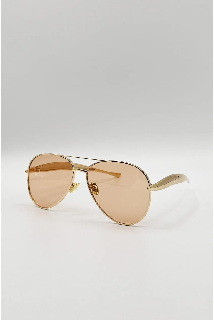 SVNX Aviator SG2605606 occhiali da sole marroni metallo