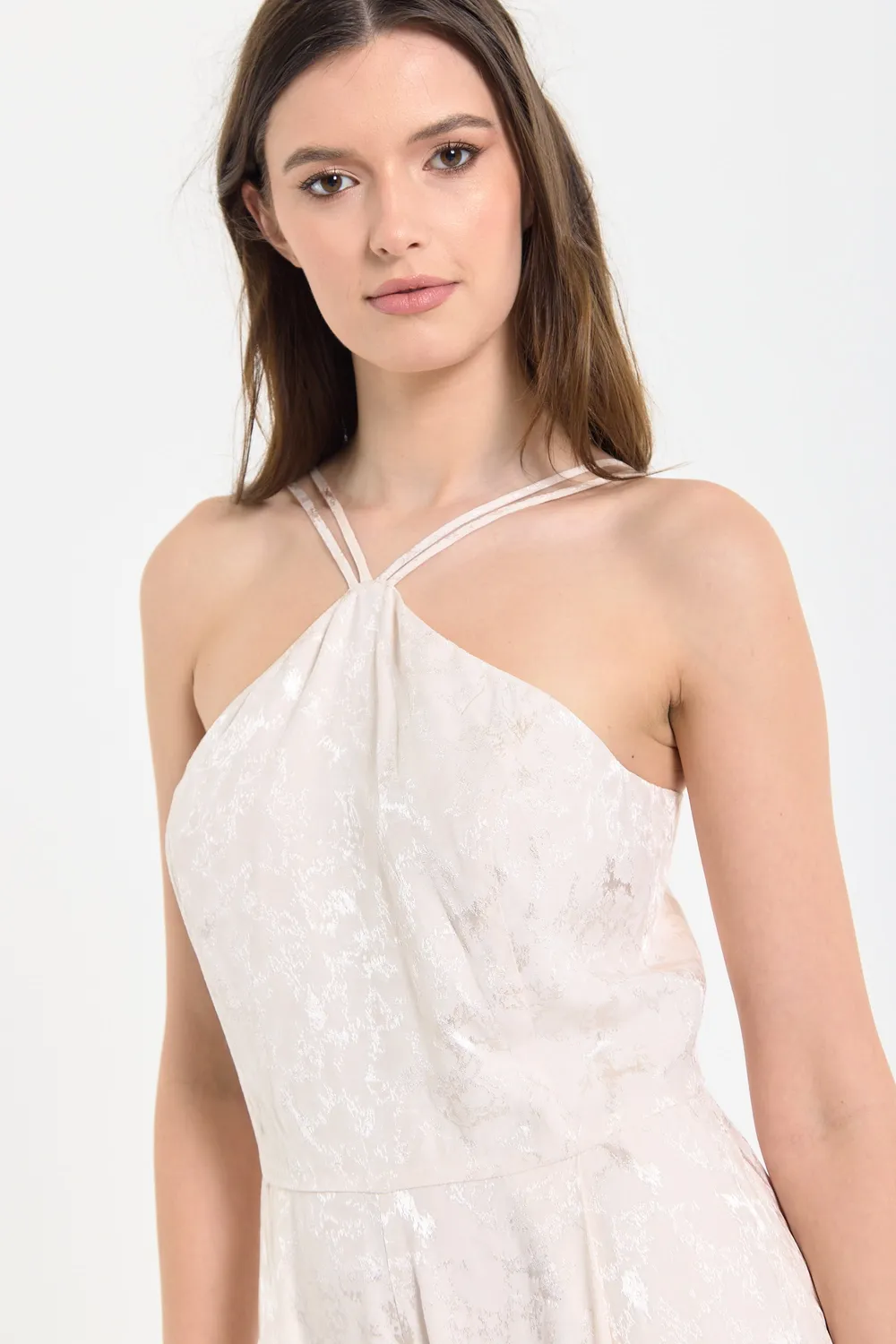 Liquorish tuta champagne jacquard gamba larga crema