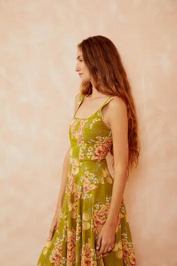 Dahlia Audrey Dress Lime abito corsetto verde