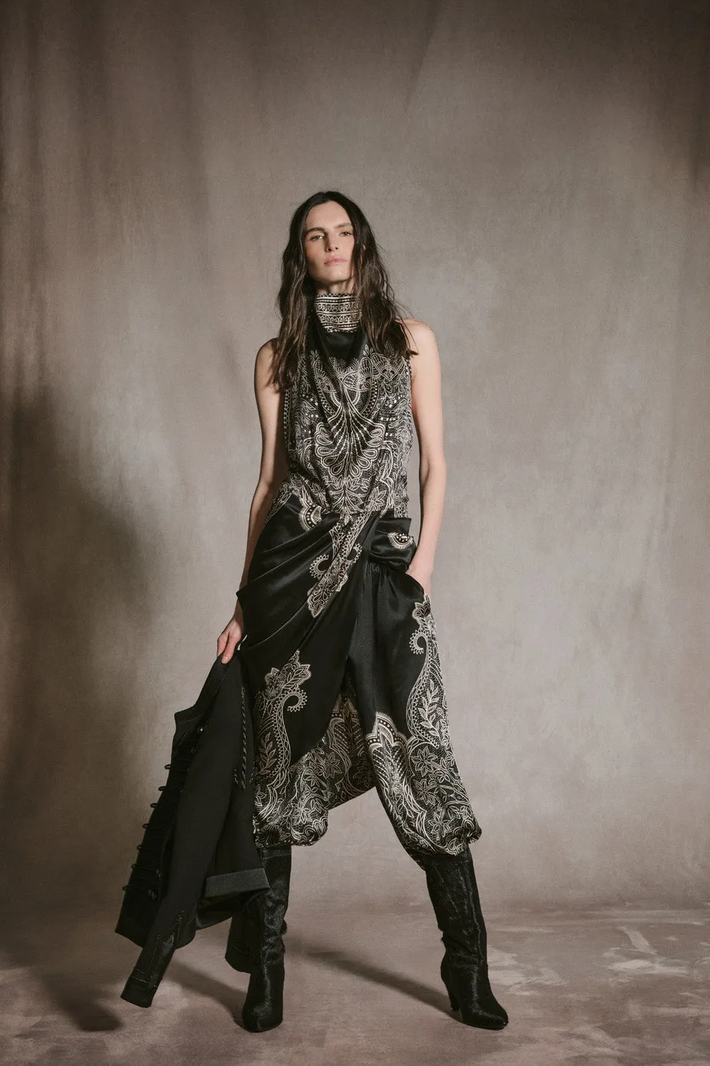 Johanna Ortiz Radical Grace Top seta nero