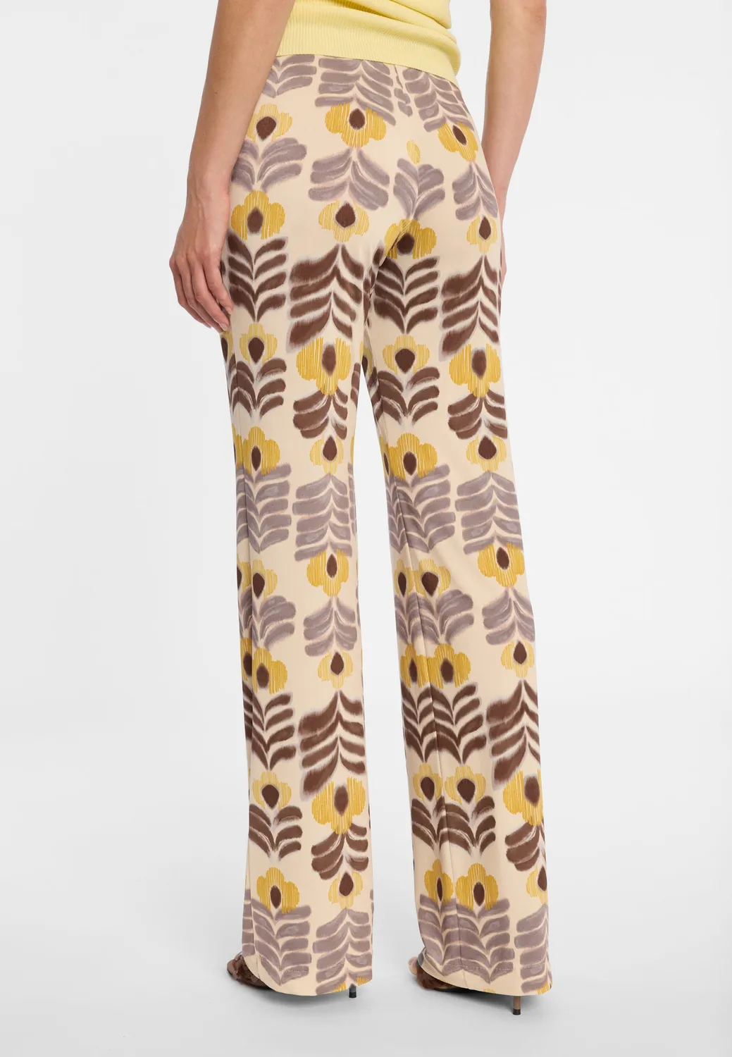 Ana Alcazar Donai pantaloni jersey marrone fiori