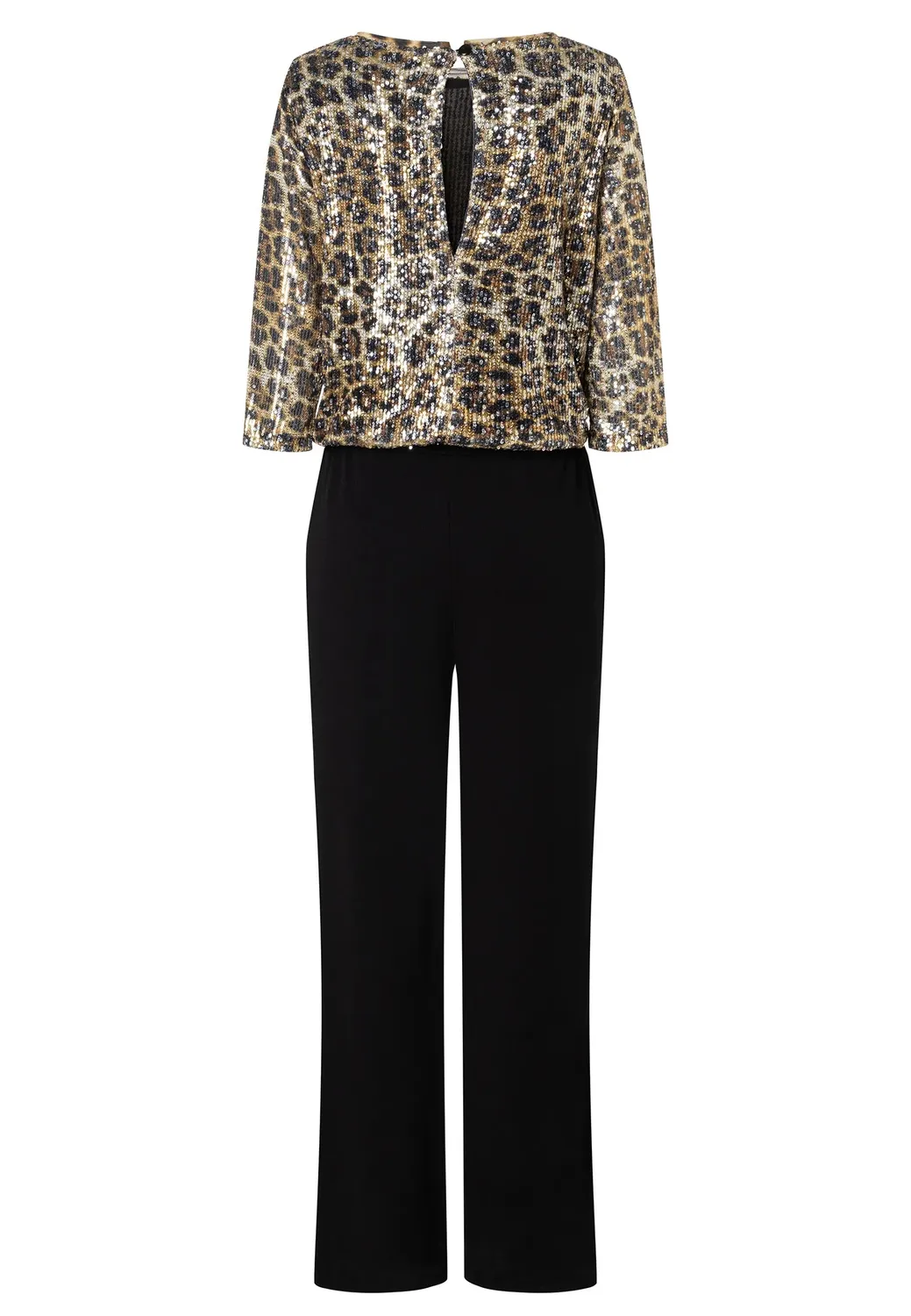 Ana Alcazar Celissa tuta elegante nera paillettes