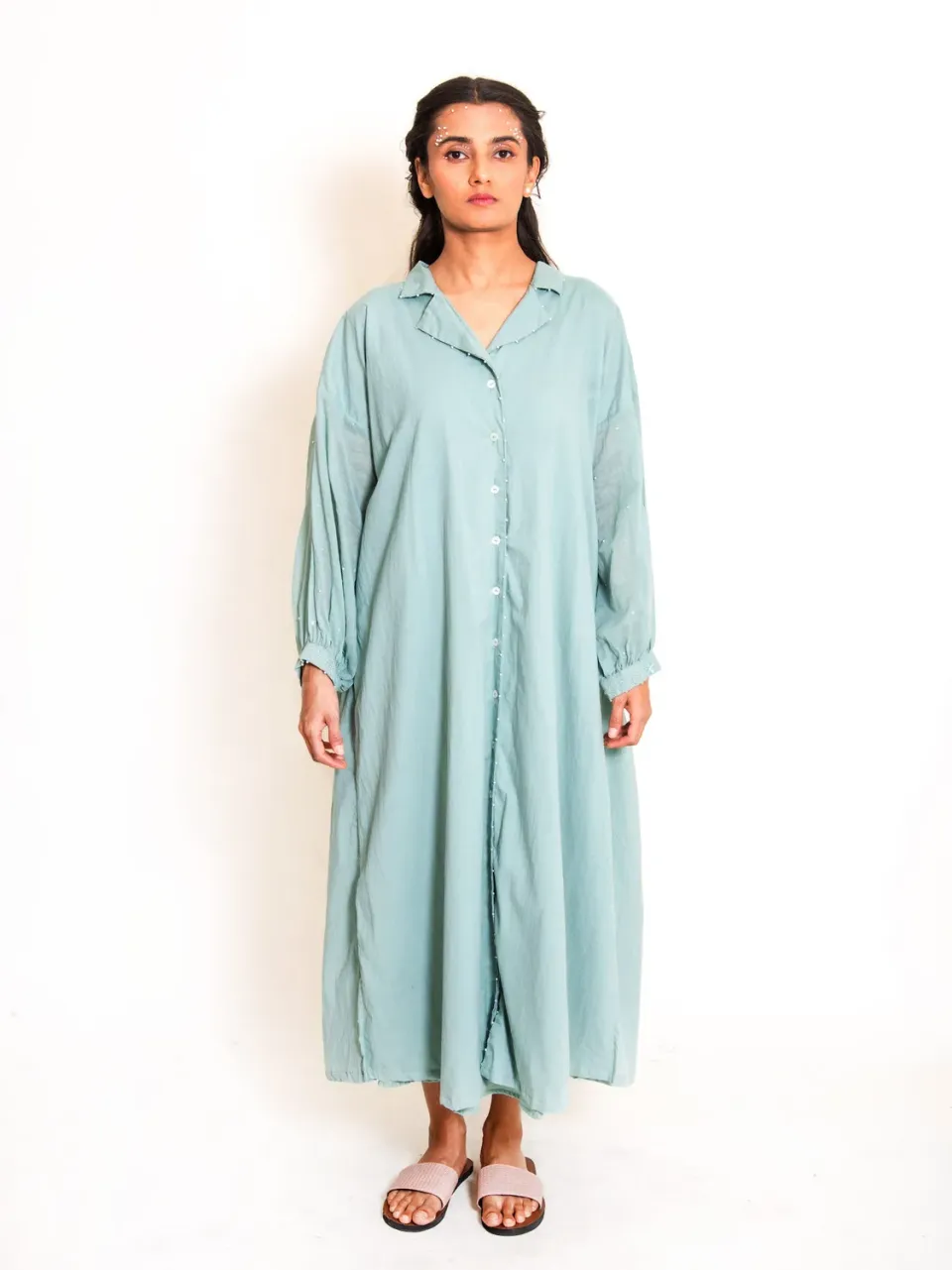 Our Dve Swirl chemisier cotone verde menta 48 pollici