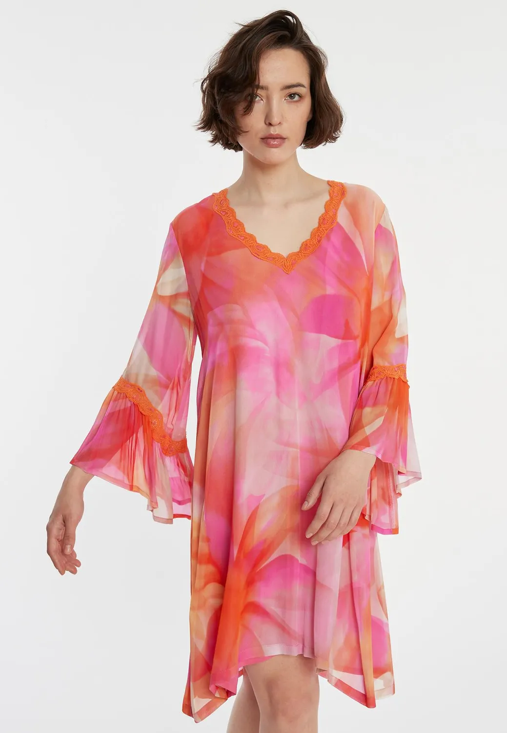 Ana Alcazar Zeluna abito corto chiffon fantasia floreale