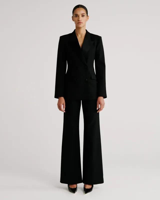 Violante Nessi Sir blazer nero lana revers satin
