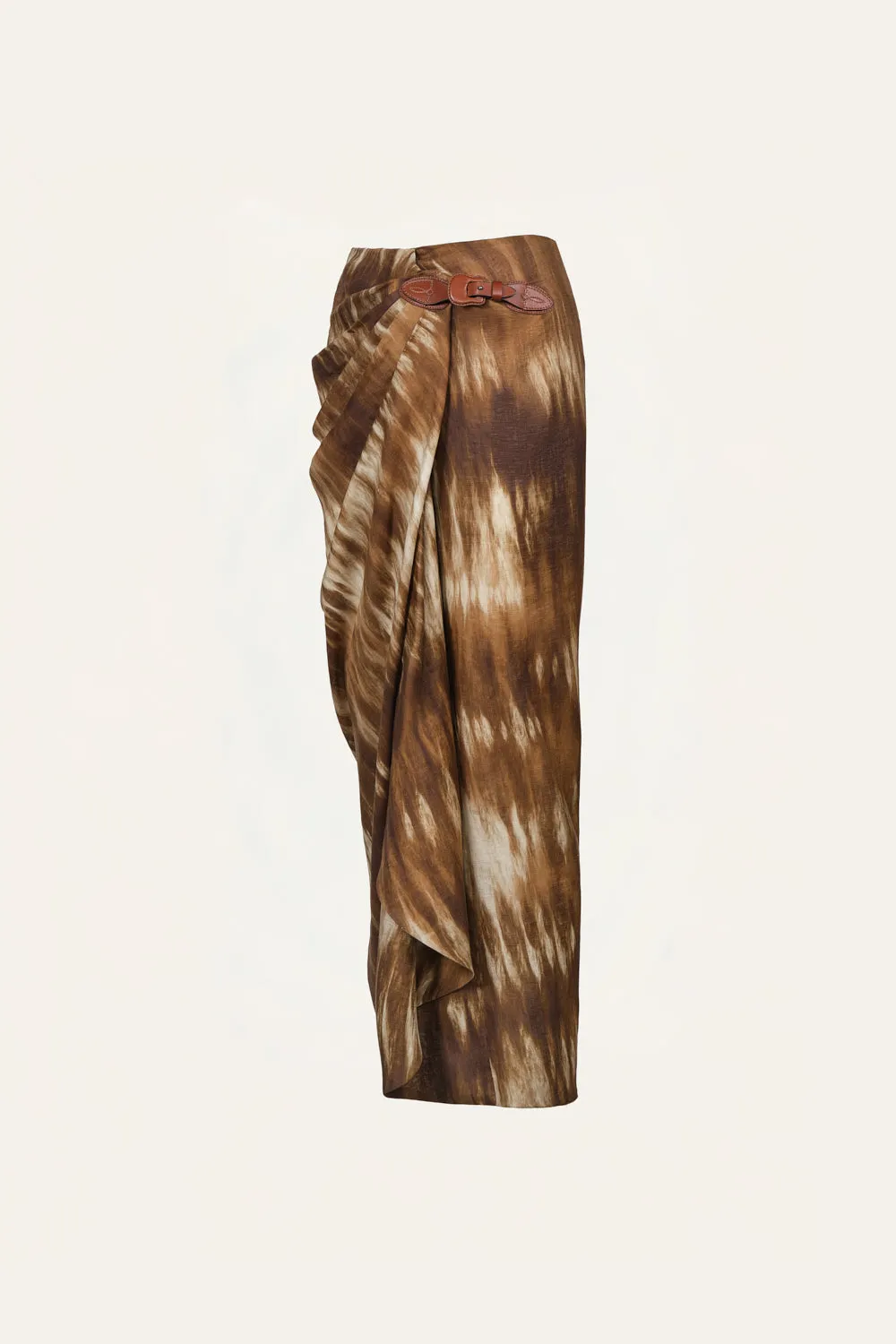 Johanna Ortiz Expedition gonna lino marrone midi