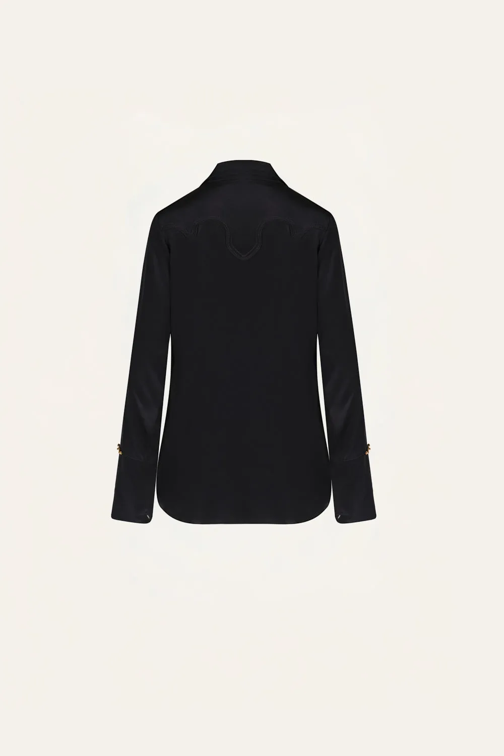Johanna Ortiz Iconic Drape top seta nero