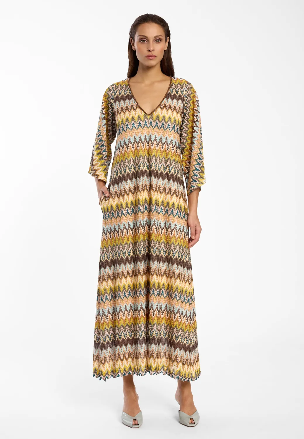 Ana Alcazar Disli abito maxi maglina zigzag
