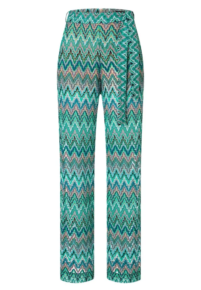 Ana Alcazar Kyrmi pantaloni maglia ajour colorati