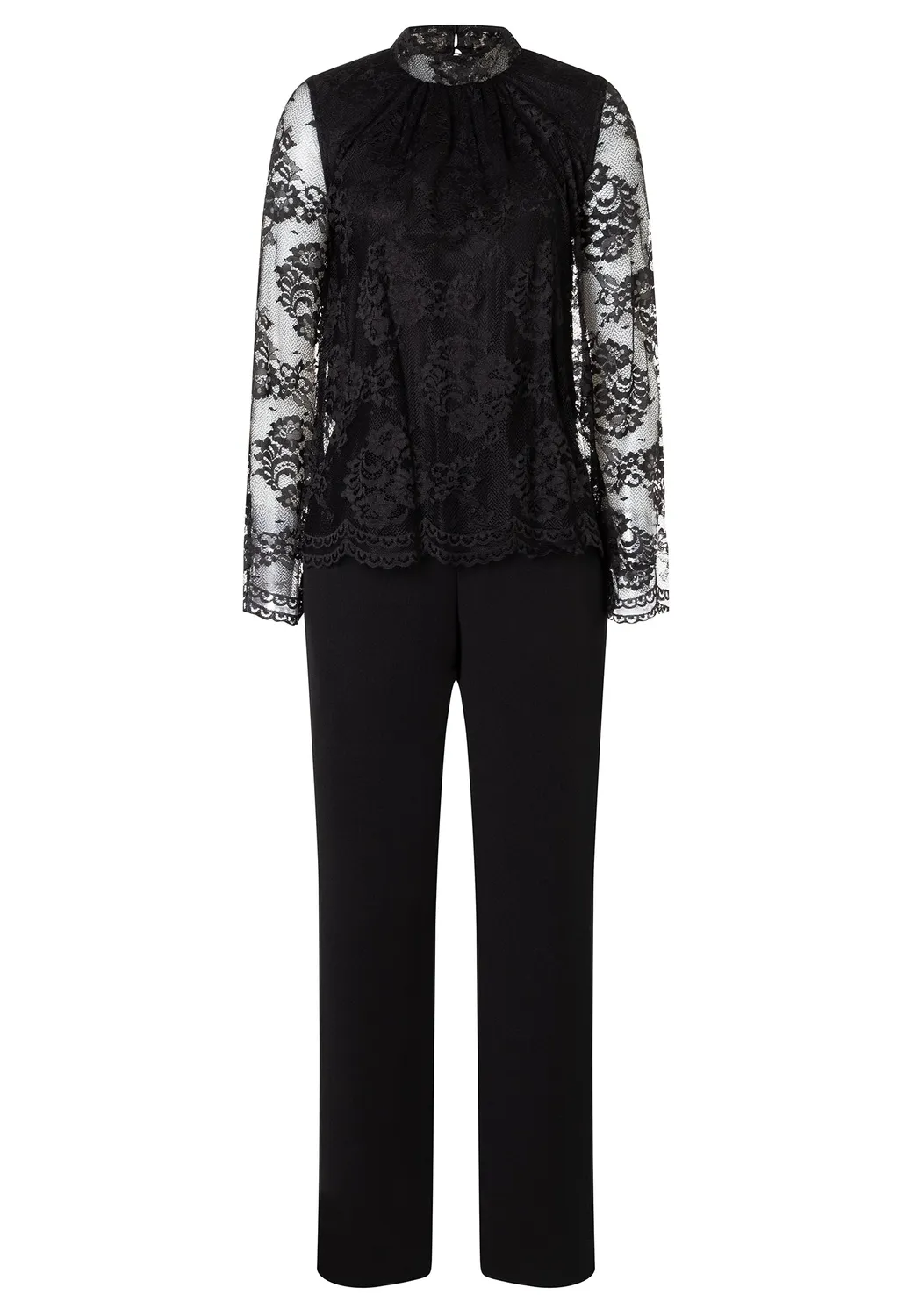 Ana Alcazar Cenuri tuta jumpsuit nero pizzo