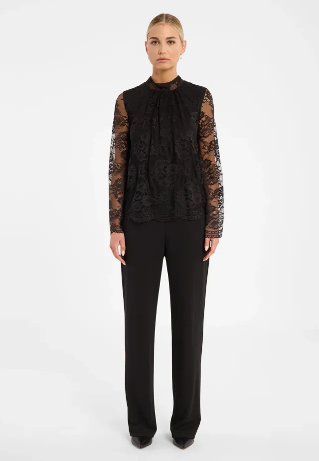 Ana Alcazar Cenuri tuta jumpsuit nero pizzo