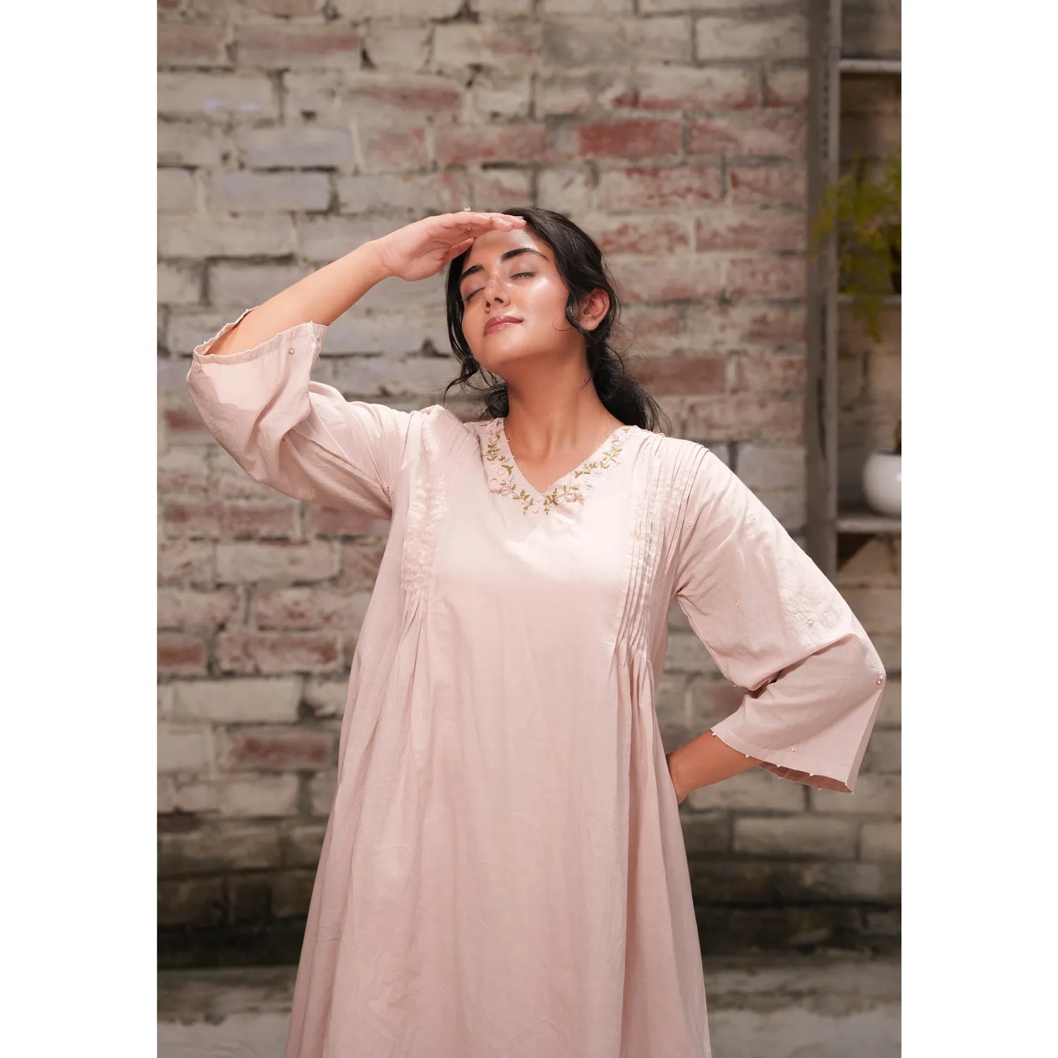 Our Dve Capsule 9 top rosa cotone manica lunga
