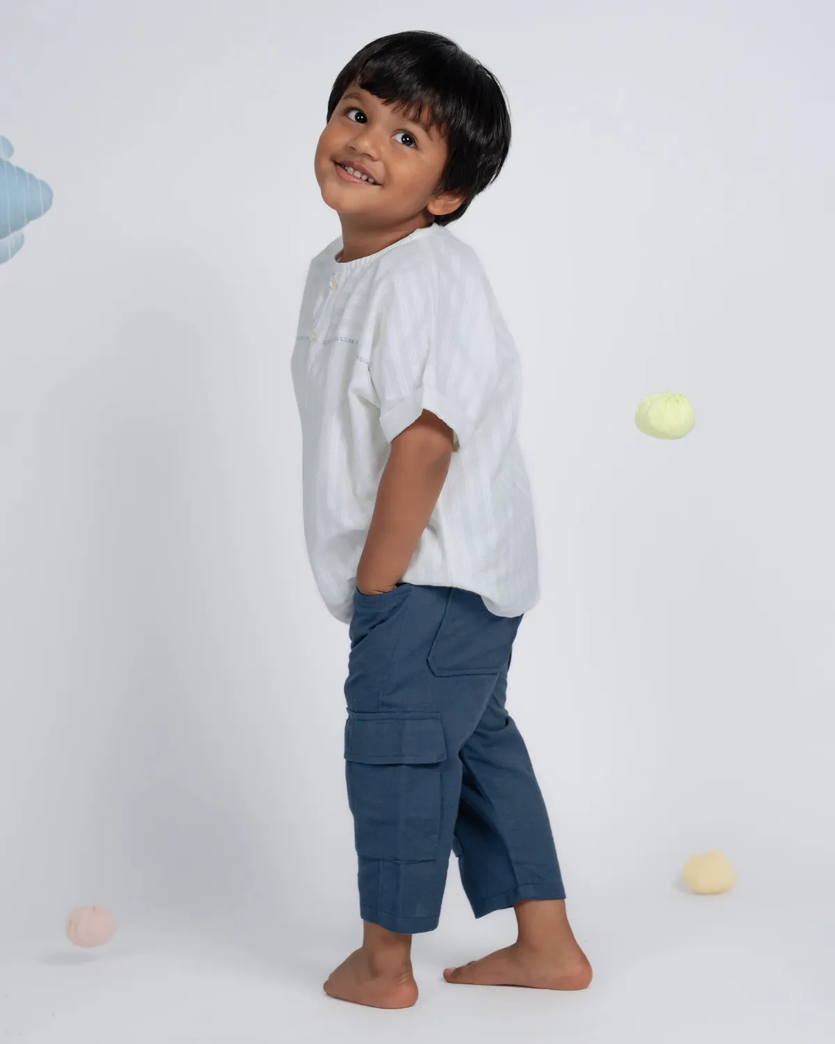 Our Dve Mini Elite Pant Cargo Bimbo Teal Handwoven