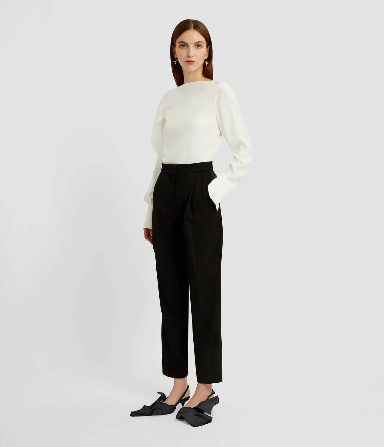 Erdem Grain De Poudre Tailored pantalone nero