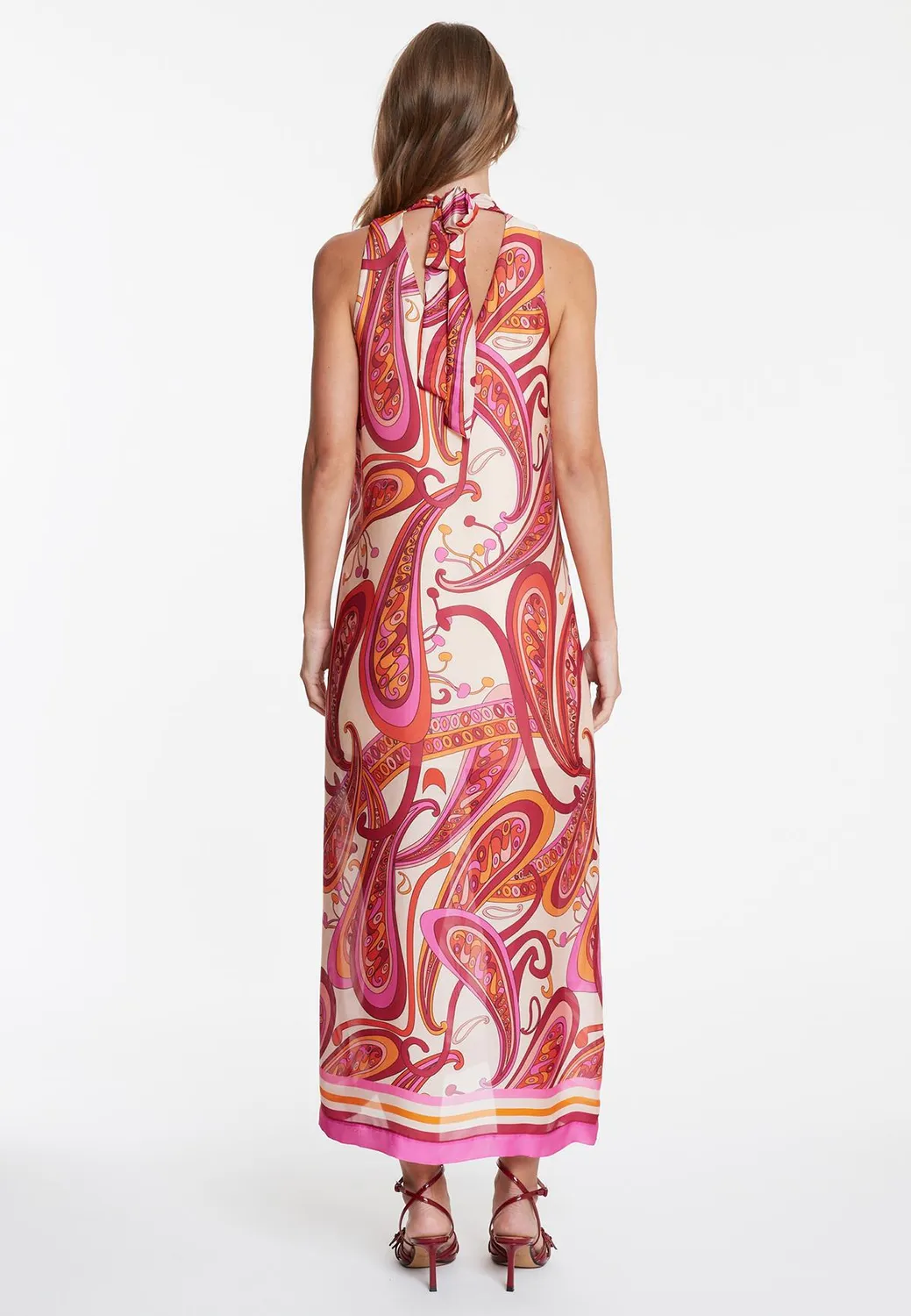 Ana Alcazar Wegana abito maxi fantasia chiffon