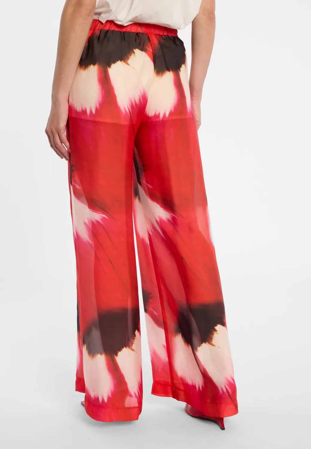 Ana Alcazar Dolth pantaloni palazzo chiffon rossi