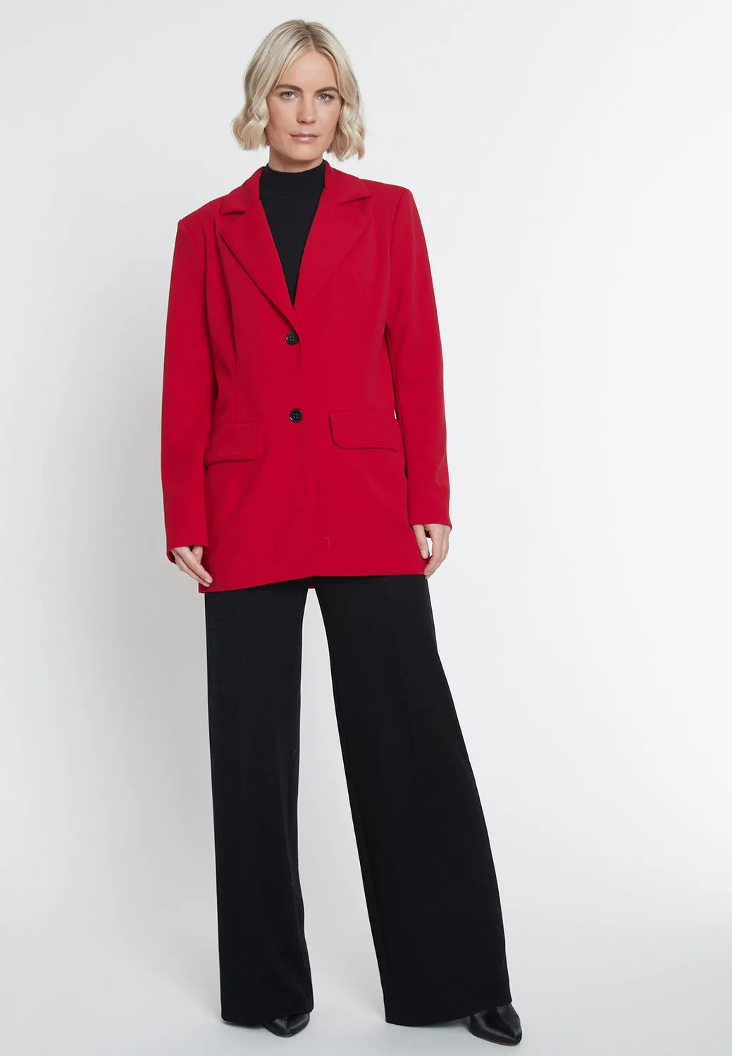 Ana Alcazar Mebany blazer oversize rosso tasche larghe