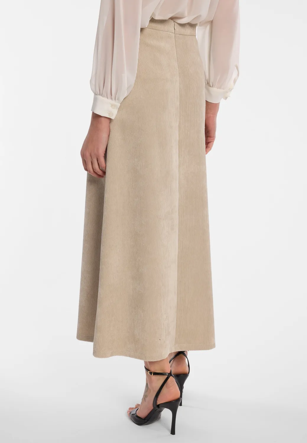 Ana Alcazar Enliru gonna midi velluto beige