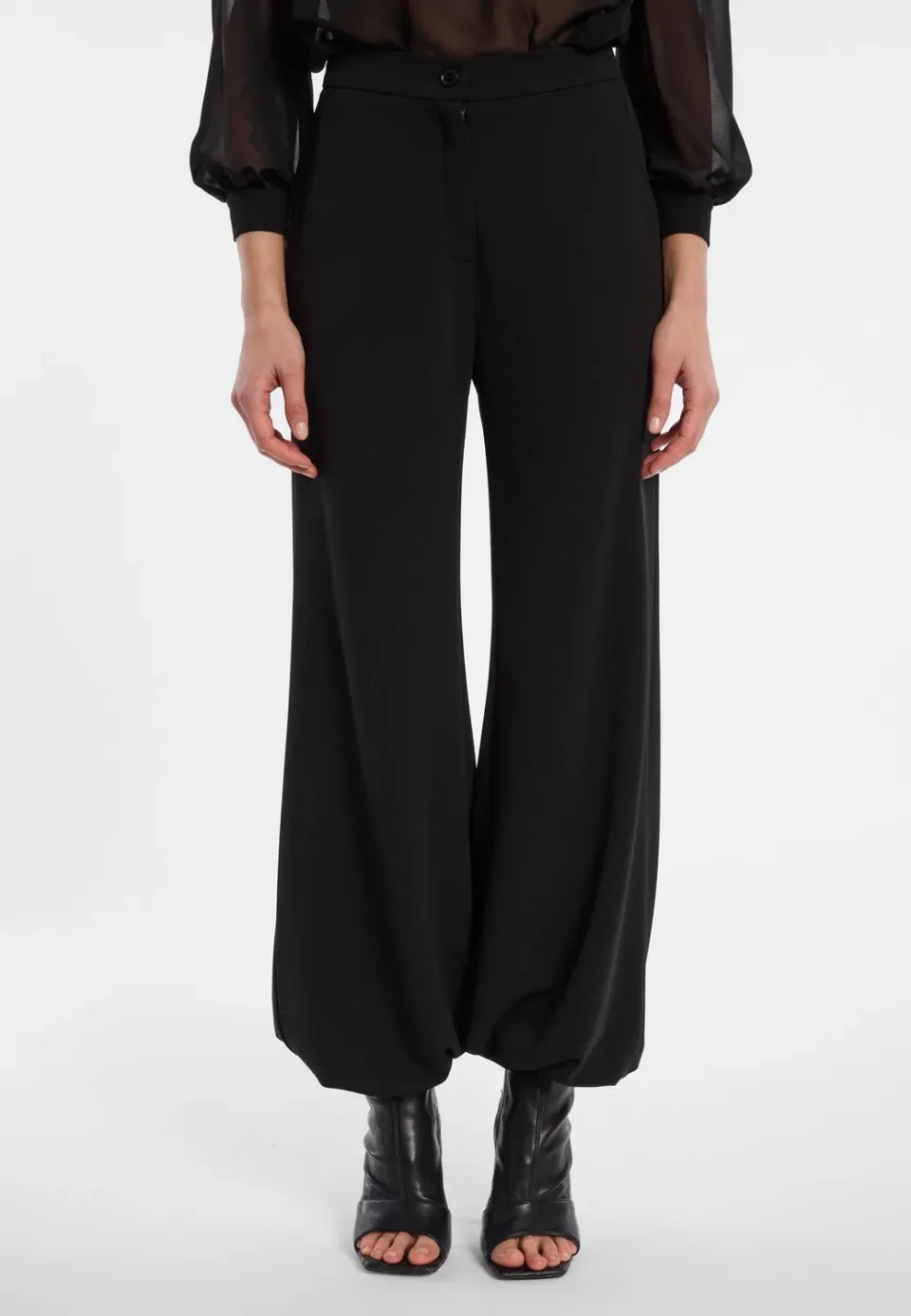 Ana Alcazar Ephosa pantaloni neri gamba ampia