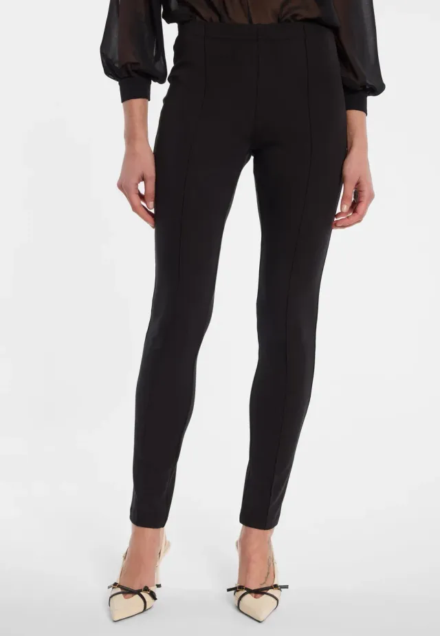 Ana Alcazar Evylis pantaloni slim neri piega davanti