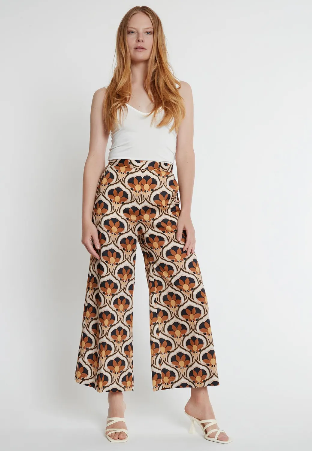 Ana Alcazar Kagoni pantaloni cropped fantasia beige