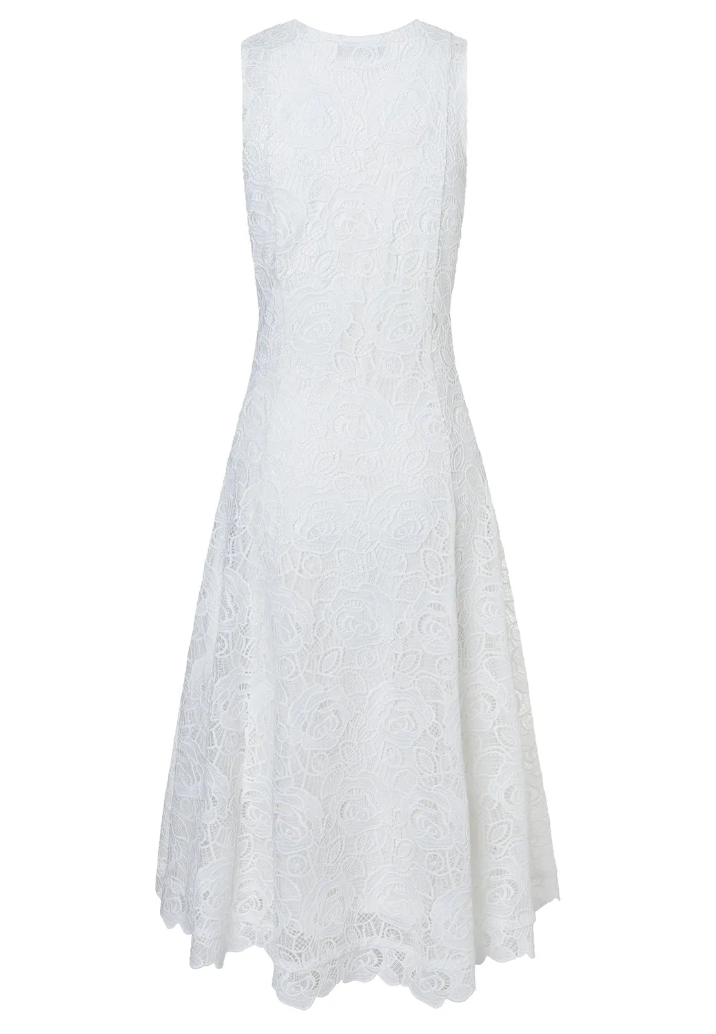Ana Alcazar Duval abito in pizzo bianco midi