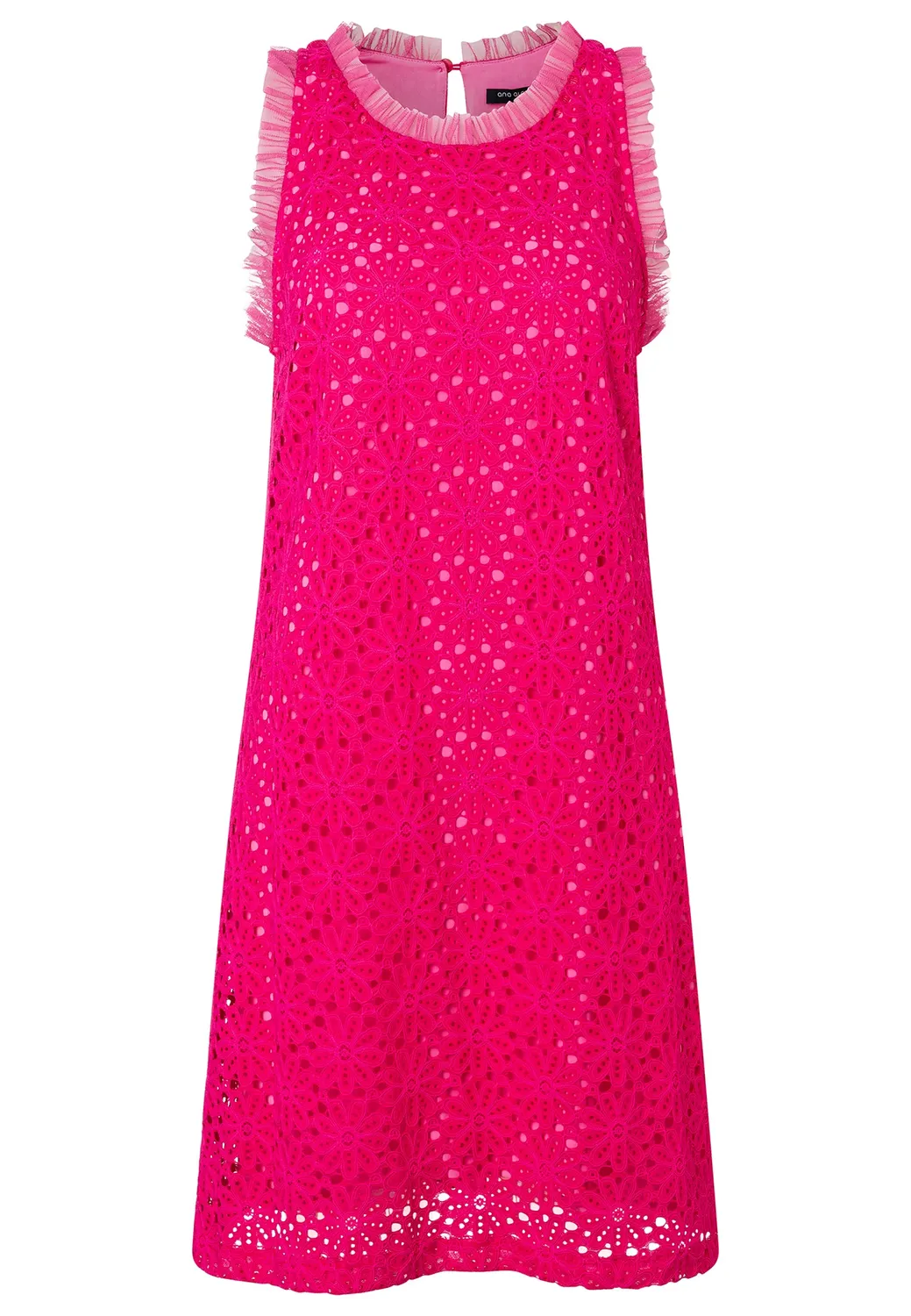 Ana Alcazar Dalio abito pizzo fucsia linea A sangallo