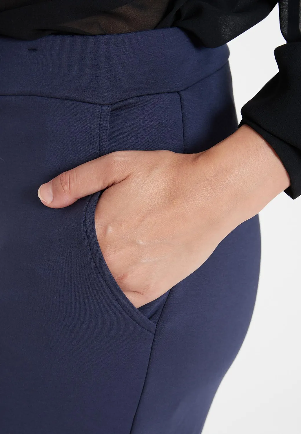 Ana Alcazar Sefasi pantaloni larghi jersey blu