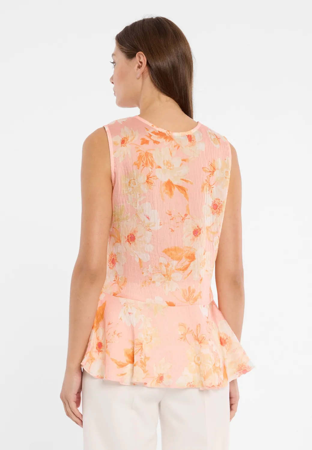 Ana Alcazar Dorivay top peplum floreale rosa