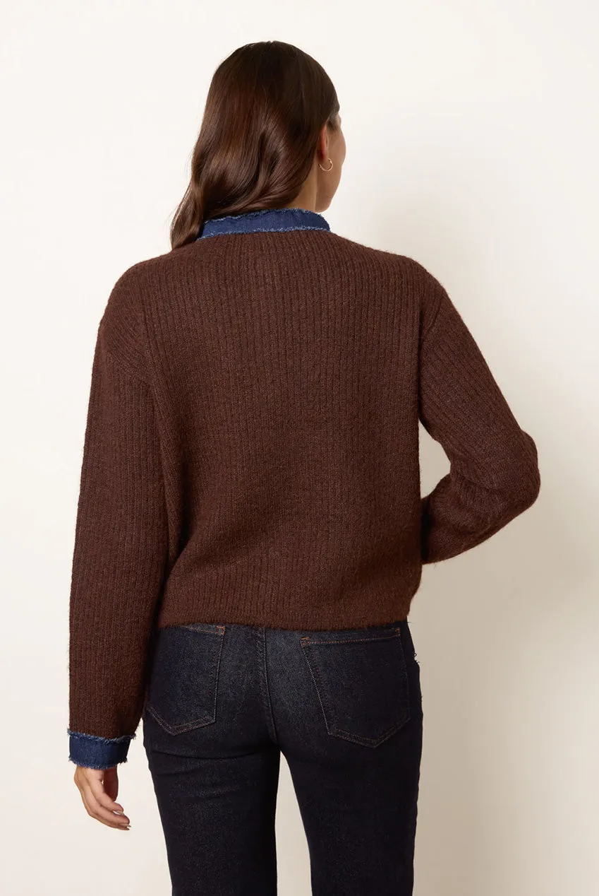 Blue Vanilla Denim Mix cardigan cioccolato denim