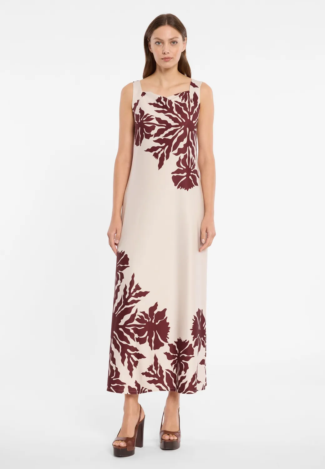 Ana Alcazar Doreyas abito lungo beige fiori estate
