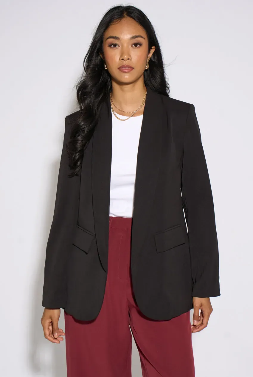 Gini London Edge To Edge blazer nero maniche contrasto