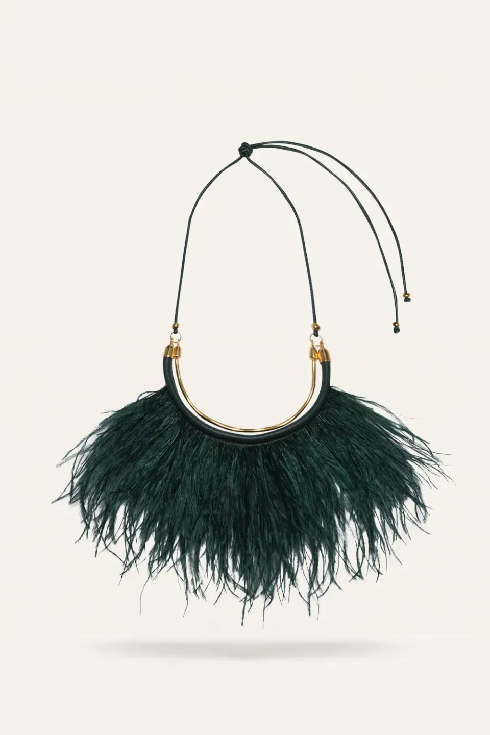 Johanna Ortiz Talisman Dance collana verde smeraldo piume