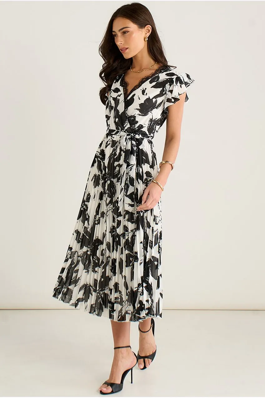 Gini London Lace Trim abito midi portafoglio mono