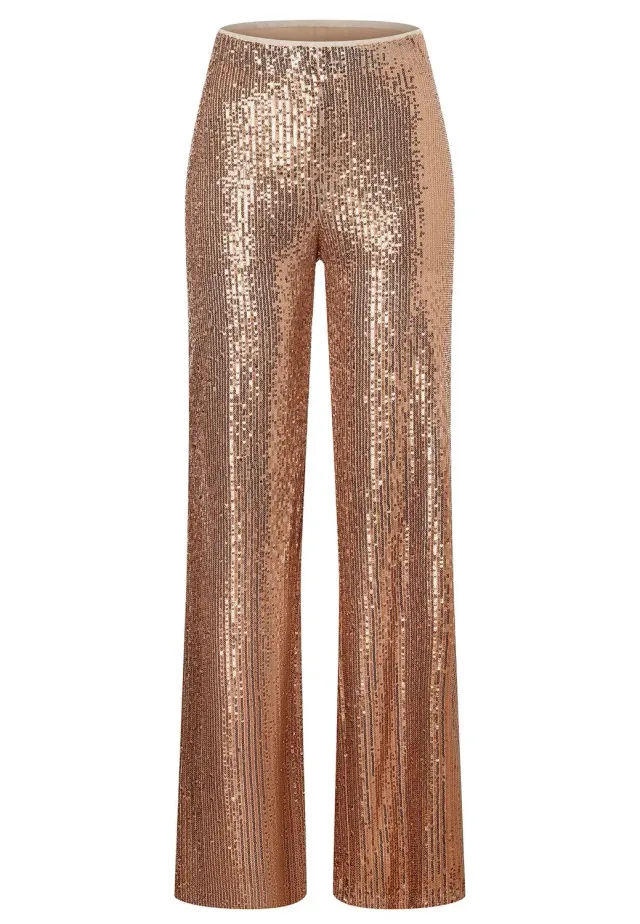 Ana Alcazar Paalo pantaloni paillettes oro rosa