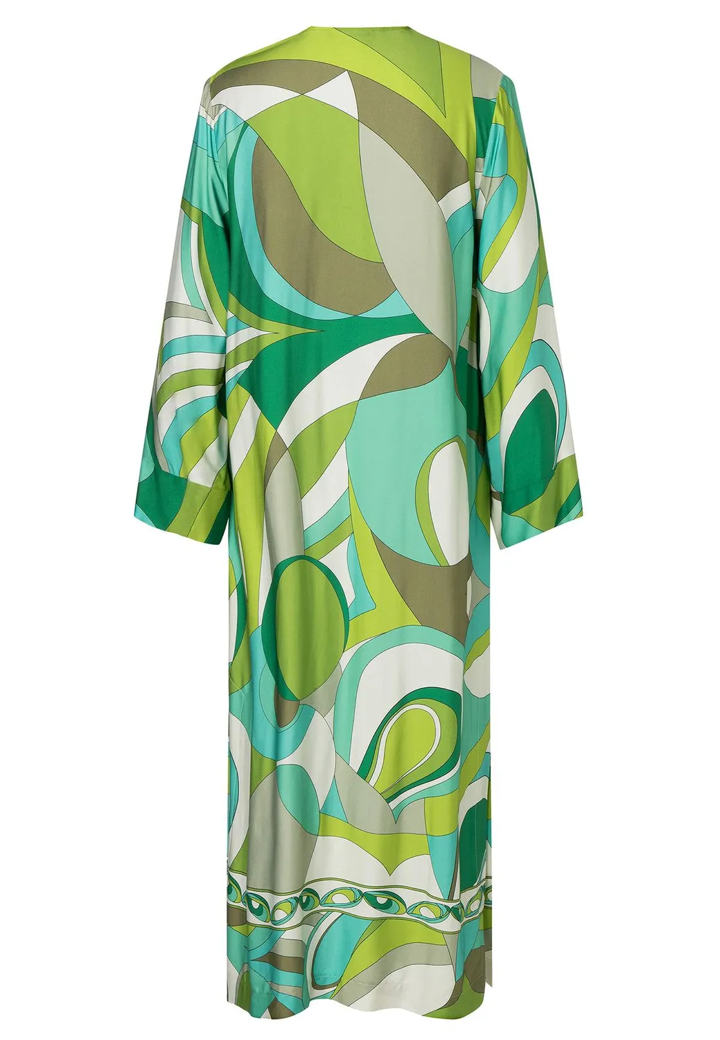 Ana Alcazar Risari Abito Caftano Midi Verde Satin