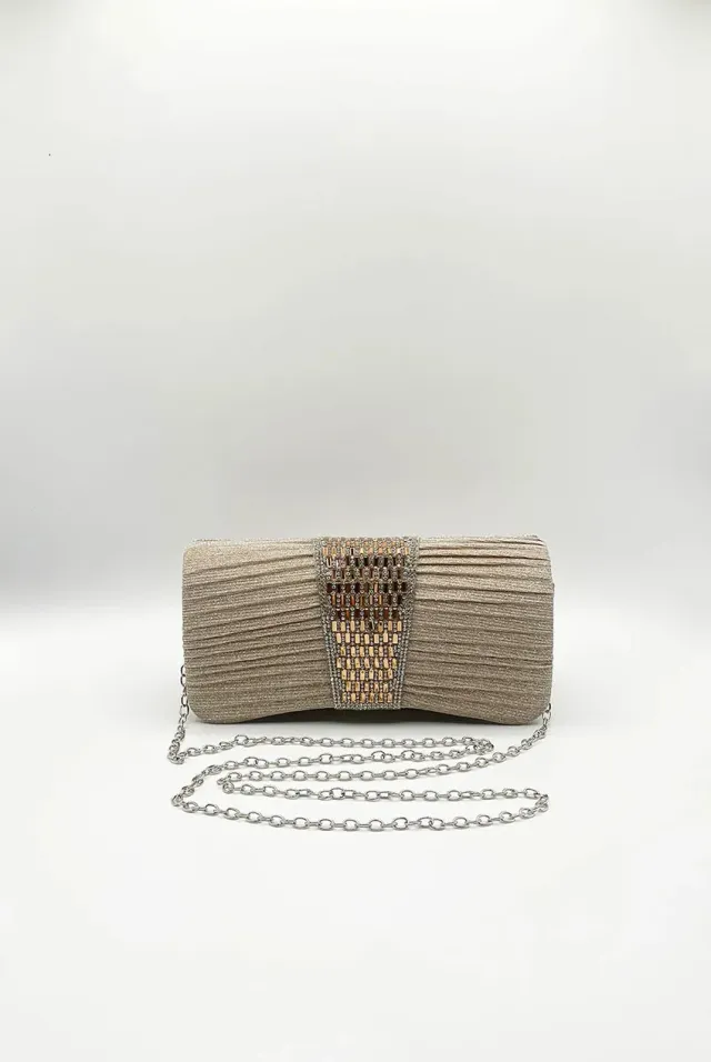SVNX Rhinestone Glitter pochette oro brillantini