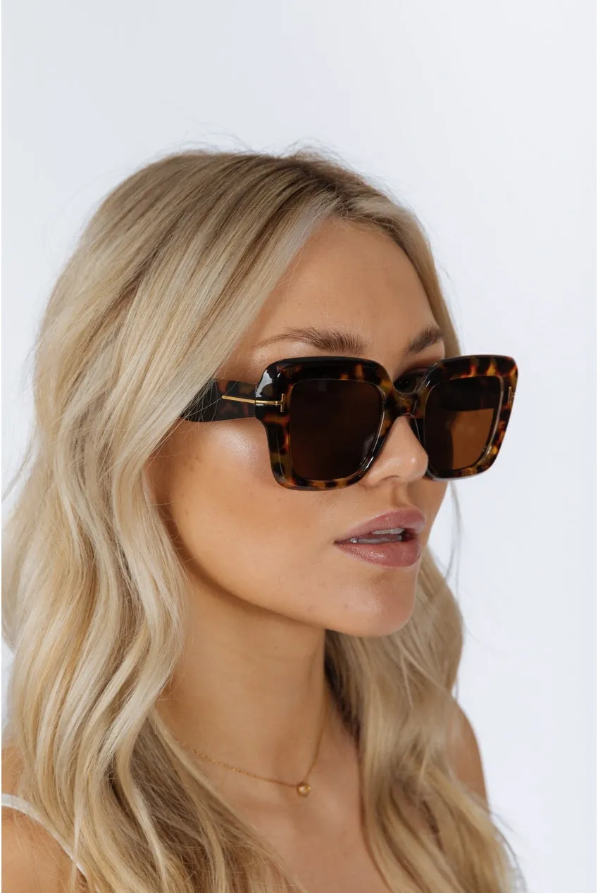 SVNX Bold Square occhiali da sole leopardo marrone