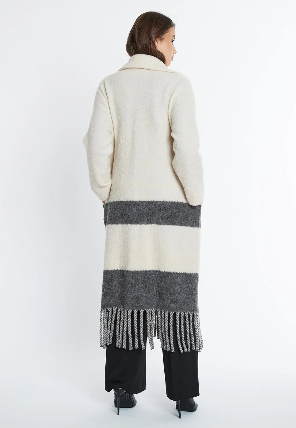 Ana Alcazar Saba cappotto lana frange
