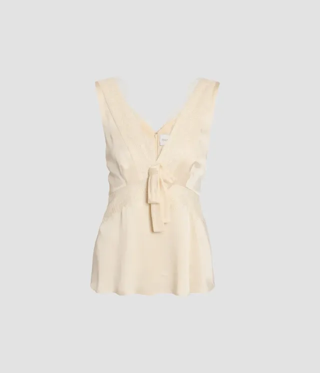 Erdem Satin Cady Sleeveless Top smanicato raso fluido